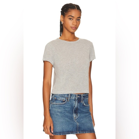 AGOLDE Drew Tee in Grey Heather - Size M - Picture 2 of 6